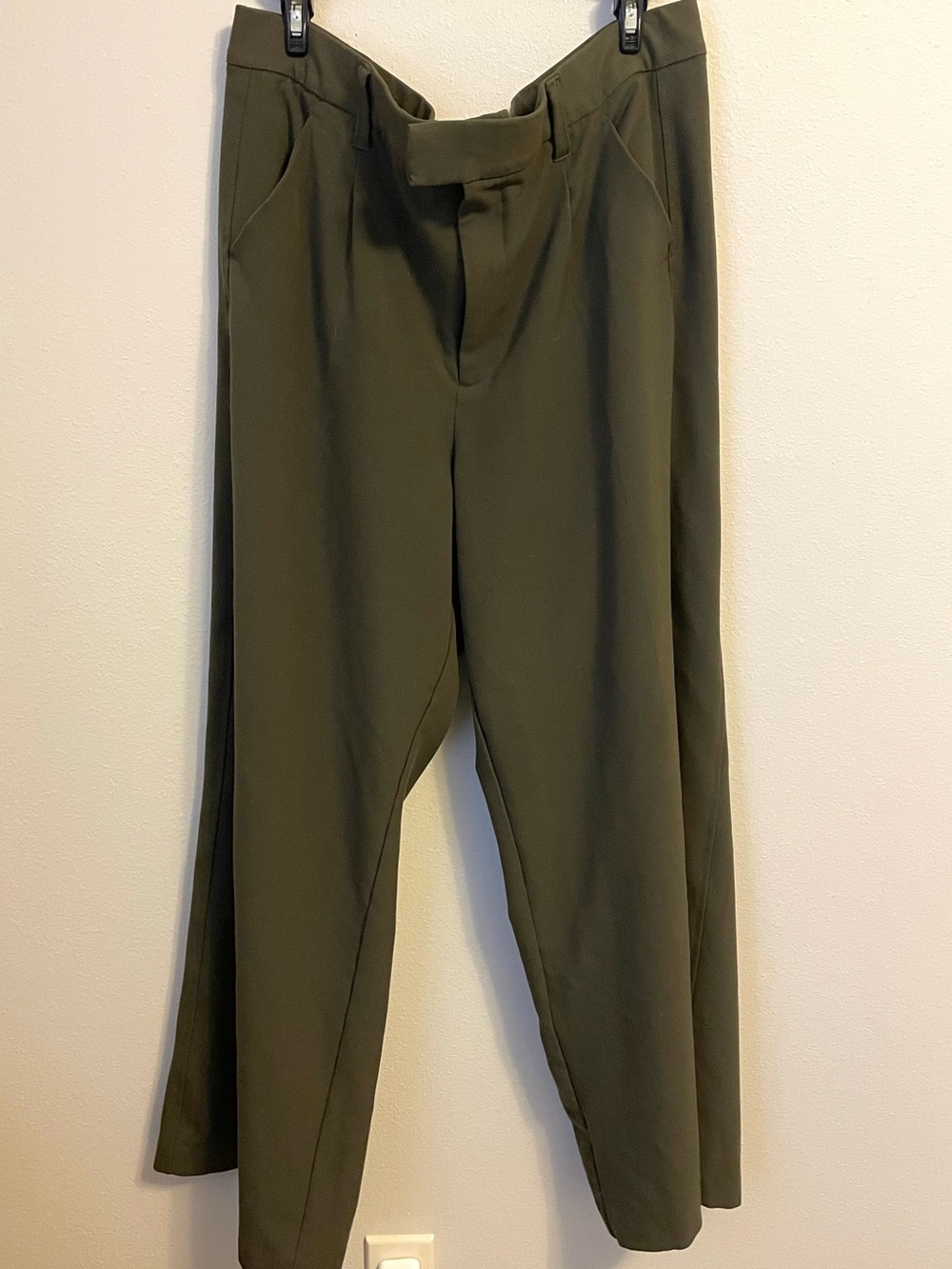Democracy Olive Green Wide Leg Pants | Career Workwear Trousers- Size 16